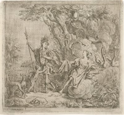 Venus yrittää estää Adonisia metsästämästä tekijältä Jacob Herreyns (I)