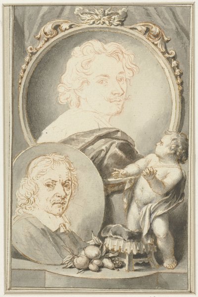 Anton van Dyckin ja Jacob de Brayn muotokuvia tekijältä Jacob Houbraken