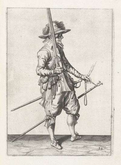 Muskettisoturi, noin 1600 tekijältä Jacob II de Gheyn