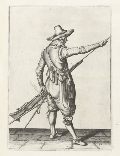 Muskettisoturi irrottaa rambara, n.1600 tekijältä Jacob II de Gheyn