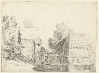 Näkymä kahdelle vesimyllylle tekijältä Jacob Isaacksz van Ruisdael (school of)