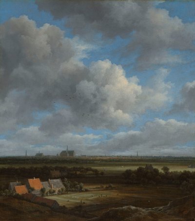 Näkymä Haarlemiin luoteesta, valkaisukentät etualalla Näkymä Haarlemiin luoteesta, valkaisukentät etualalla tekijältä Jacob van Ruisdael