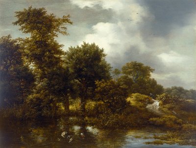 Metsäinen maisema lampineen, 1640-luvun lopulla tekijältä Jacob van Ruisdael