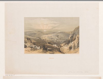 Näkymä Kanaanille auringonnousun kanssa Kanaan (otsikko esineessä) tekijältä Jacob Jan van der Maaten (attributed to)