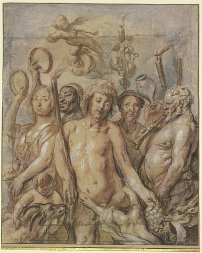 Bakkanttien kulkue (Bacchuksen riemukulkue) tekijältä Jacob Jordaens