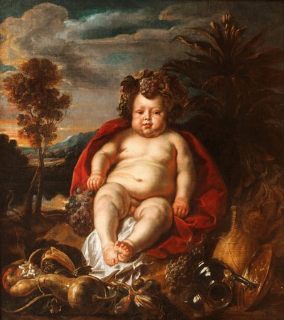 Bacchus lapsena tekijältä Jacob Jordaens
