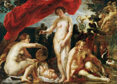 Die Töchter des Kekrops finden den kleinen Erichthonios tekijältä Jacob Jordaens
