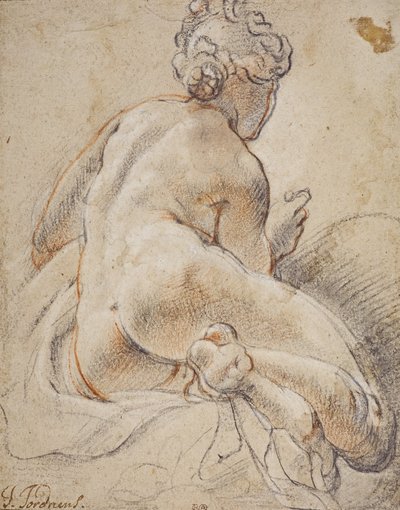 Naisen alaston, takaapäin katsottuna tekijältä Jacob Jordaens