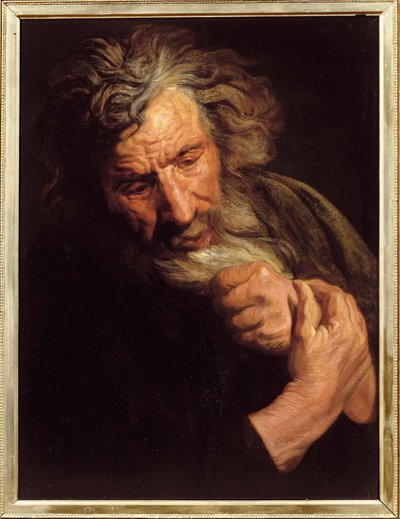 Jacob Jordaensin (1593-1678) Old Man Paintingin johtaja, noin 1640 Amiens, Picardian museo tekijältä Jacob Jordaens