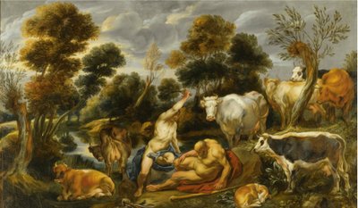 Merkurius mestaa Arguksen (Ovid, Met.I, 568-721). tekijältä Jacob Jordaens