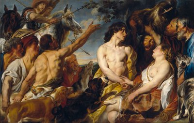 Plexippus ja Toxeus varastavat Atalantalta kaledonialaisen villisian pään, jonka Meleager oli antanut hänelle (Ovidius, Met. VIII, 260-444). tekijältä Jacob Jordaens