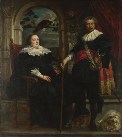 Govaert van Surpelen ja hänen vaimonsa muotokuva, 1636-1637 tekijältä Jacob Jordaens