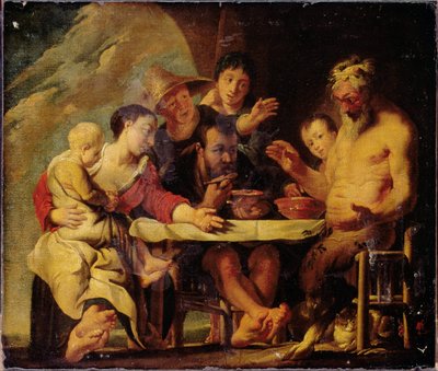 Satyr ja talonpojat tekijältä Jacob Jordaens