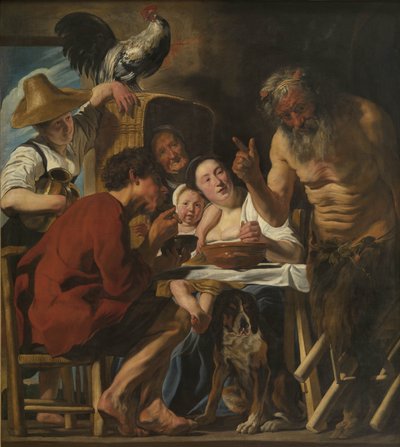 Satyr ja talonpoika perhe tekijältä Jacob Jordaens