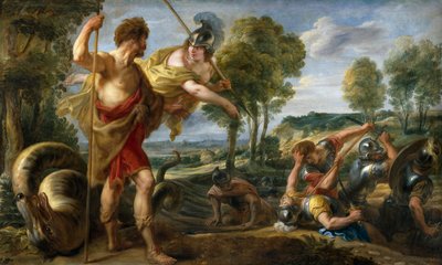 Espanjaksi:  Cadmo y Minerva Cadmus ja Minerva tekijältä Jacob Jordaens