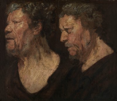 Tutkimuksia Abraham Grafeuksen päähän, noin 1620-21 (öljy paperille paneelille). tekijältä Jacob Jordaens