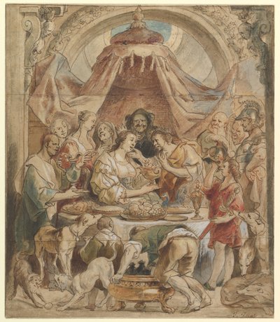 Antoniuksen ja Kleopatran pidot tekijältä Jacob Jordaens