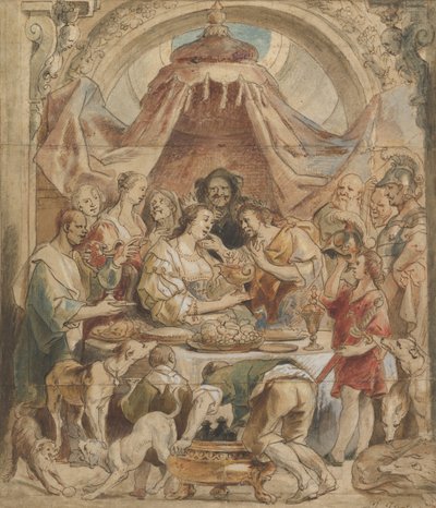 Anthonyn ja Kleopatran juhlat 1600-luvulla. tekijältä Jacob Jordaens
