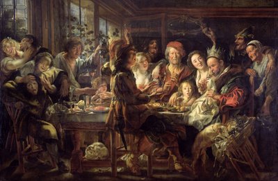 Papujuhla (Kuningas juo) 1637-38 tekijältä Jacob Jordaens