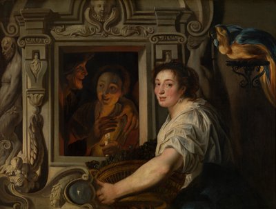 Hedelmämyyjä (öljy) tekijältä Jacob Jordaens