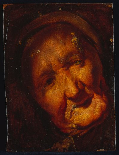 Vanhan naisen pää – luonnos tekijältä Jacob Jordaens