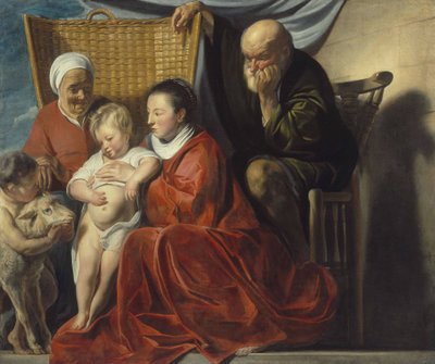 Pyhä perhe Annan ja pojan Johanneksen kanssa tekijältä Jacob Jordaens