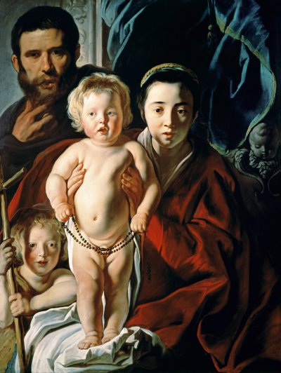 Pyhä perhe Pyhän Johannes Kastajan kanssa, n. 1620-25 tekijältä Jacob Jordaens
