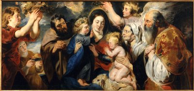 Pyhä perhe nuoren Johannes Kastajan ja enkelien kanssa, n. 1616-1617. tekijältä Jacob Jordaens