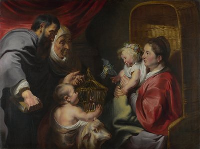 Neitsyt ja lapsi pyhien Sakariaan, Elisabetin ja Johannes Kastajan kanssa, n. 1620 tekijältä Jacob Jordaens