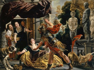 Ulysses uhkaa Circeä, n. 1630-35 tekijältä Jacob Jordaens