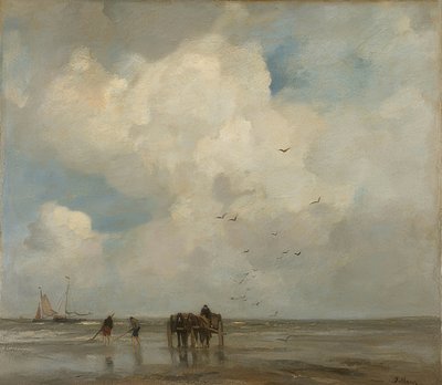 Muschelfischer (äyriäiset). 1885 tekijältä Jacob Henricus or Hendricus Maris
