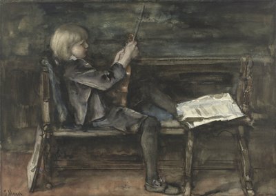 Willem Matthijs Marisin muotokuva viululla tekijältä Jacob Maris