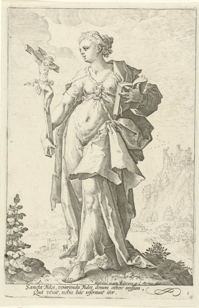 Usko (Fides) Hyveet (sarjan nimi) tekijältä Jacob Matham (attributed to)