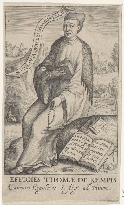 Portret van Thomas Kempisissä tekijältä Jacob Matham (attributed to)