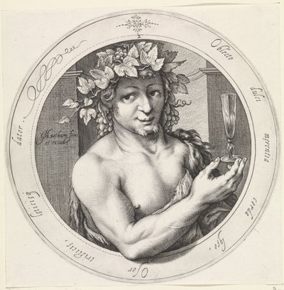 Bacchus lasilla Venus, Bacchus ja Ceres (sarjan nimi) tekijältä Jacob Matham
