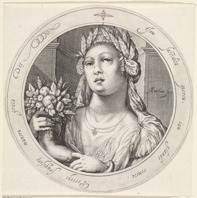 Ceres tapasi runsaudensarven Venus, Bacchus en Ceres (sarjan nimi) tekijältä Jacob Matham