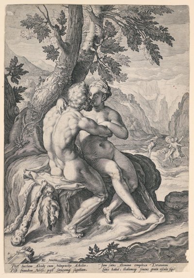 Hercules ja Dejanira, sarjasta Loves of the Gods tekijältä Jacob Matham
