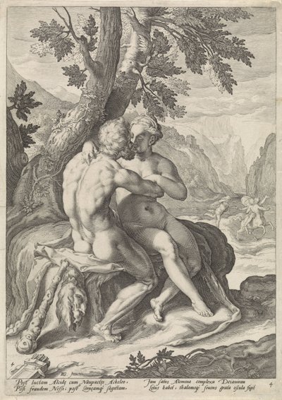 Hercules ja Deianira Loves of the Gods (sarjan nimi) tekijältä Jacob Matham