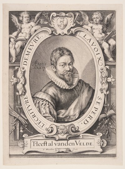 Jan van de Velde vanhempi, kalligrafi Haarlemissa. tekijältä Jacob Matham