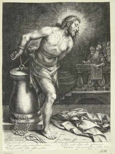 Jeesus pylväässä (ihon punoksen jälkeen) tekijältä Jacob Matham