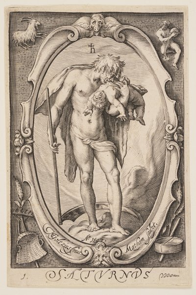 Saturnus (Saturnus), kirjasta Seitsemän planeettaa. tekijältä Jacob Matham