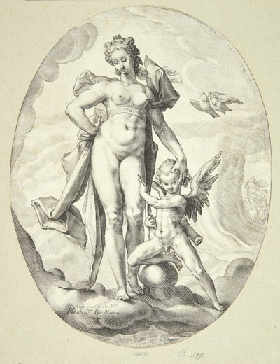 Venus ja Cupid tekijältä Jacob Matham