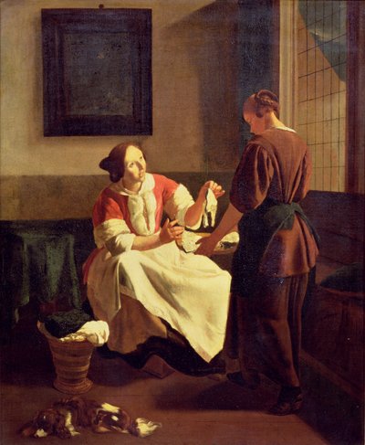 Kalamyyjä (öljy kankaalle) tekijältä Jacob Ochtervelt