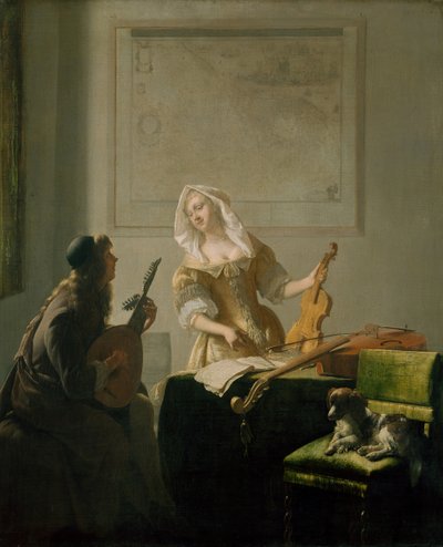 Musiikkitunti, 1671. tekijältä Jacob Lucasz Ochtervelt