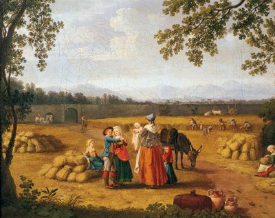 Kuninkaallinen perhe korjaamassa Carditello Estatea (öljy kankaalle) tekijältä Jacob Philippe Hackert