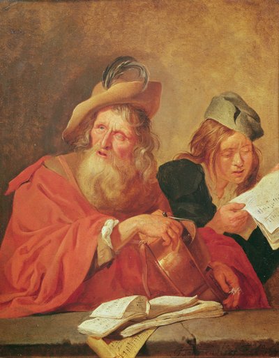 The Hurdy-Gurdy Player, 1678 tekijältä Jacob Toorenvliet