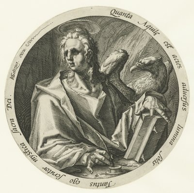 Evankelista Johannes Neljä evankelistaa (sarjan nimi) tekijältä Jacob de Gheyn (II) (attributed to)