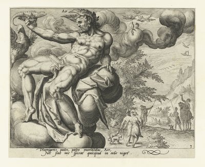 Ilman elementti Aer (otsikko esineessä) The Four Elements (sarjan nimi) tekijältä Jacob de Gheyn (II) (attributed to)