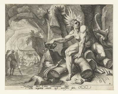 Tulen elementti Ignis (otsikko esineessä) The Four Elements (sarjan nimi) tekijältä Jacob de Gheyn (II) (attributed to)