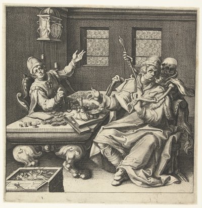 Rahanpainot ja kuolema tekijältä Jacob de Gheyn (II) (workshop of)